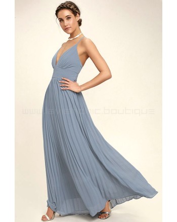 Depths Of My Love Dusty Blue Maxi Dress